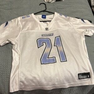 Vintage NFL Tomlinson White and Blue Chargers Jersey